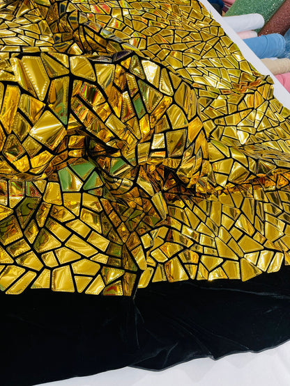 Broken Glass Sequin Velvet 58" Wide| New Creations Fabric & Foam Inc.