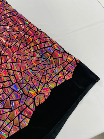 Broken Glass Sequin Velvet 58" Wide| New Creations Fabric & Foam Inc.