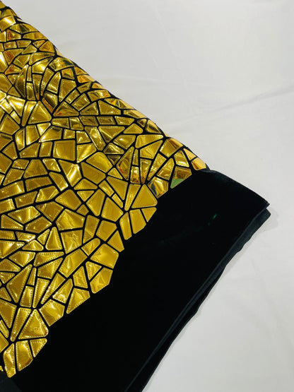 Broken Glass Sequin Velvet 58" Wide| New Creations Fabric & Foam Inc.