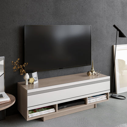 Celestia 47" TV Stand and Media Console with Cabinets and Open Shelves