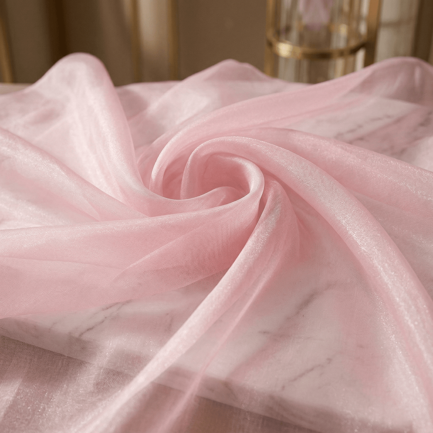 Crystal Organza Fabric by the Yard 60” Wide – Sheer Shiny Organza for Wedding Decor, Draping, Dresses, Curtains & Event Styling