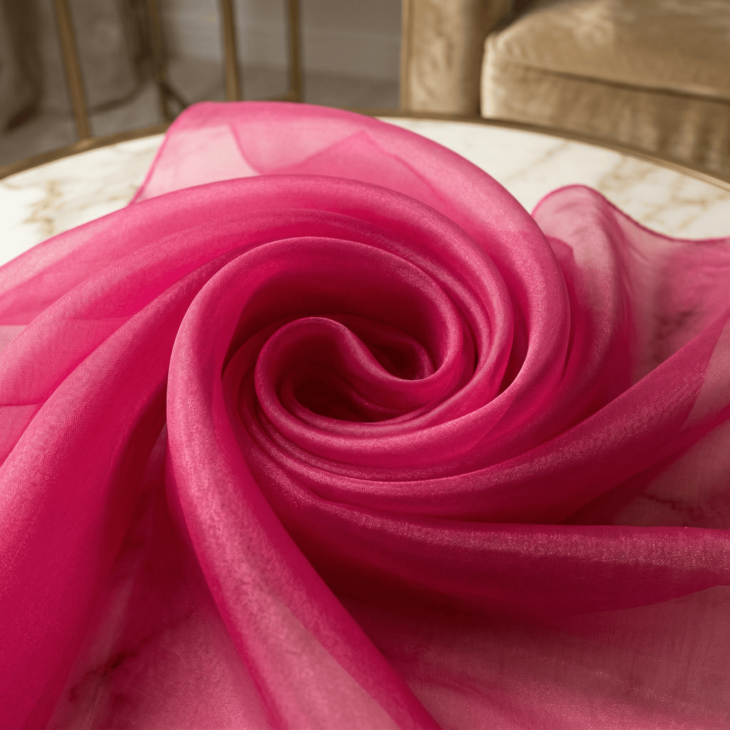 Crystal Organza Fabric by the Yard 60” Wide – Sheer Shiny Organza for Wedding Decor, Draping, Dresses, Curtains & Event Styling