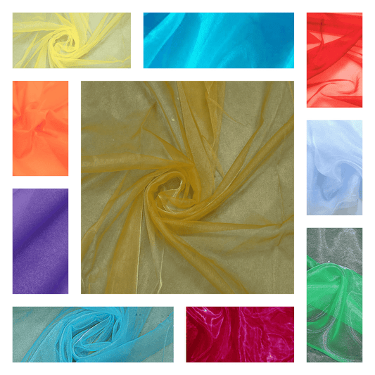 Crystal Organza Fabric by the Yard 60” Wide – Sheer Shiny Organza for Wedding Decor, Draping, Dresses, Curtains & Event Styling