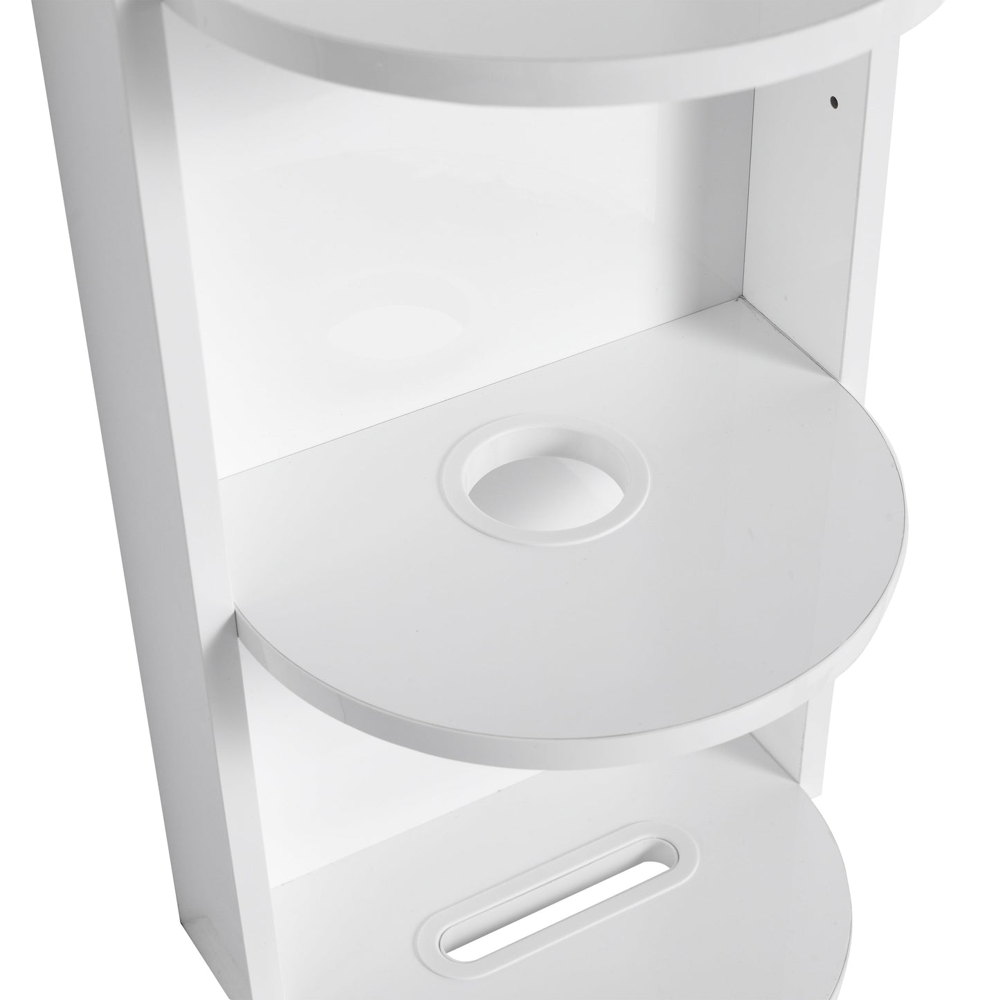 Glossy White 12' Bathroom Wall-Mounted Storage Rack with Float Mounting Design, Durable Plywood