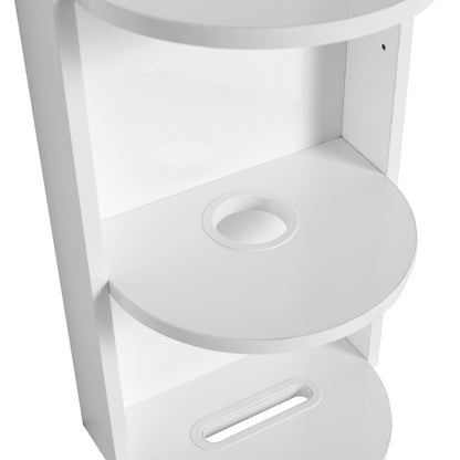 Glossy White 12' Bathroom Wall-Mounted Storage Rack with Float Mounting Design, Durable Plywood