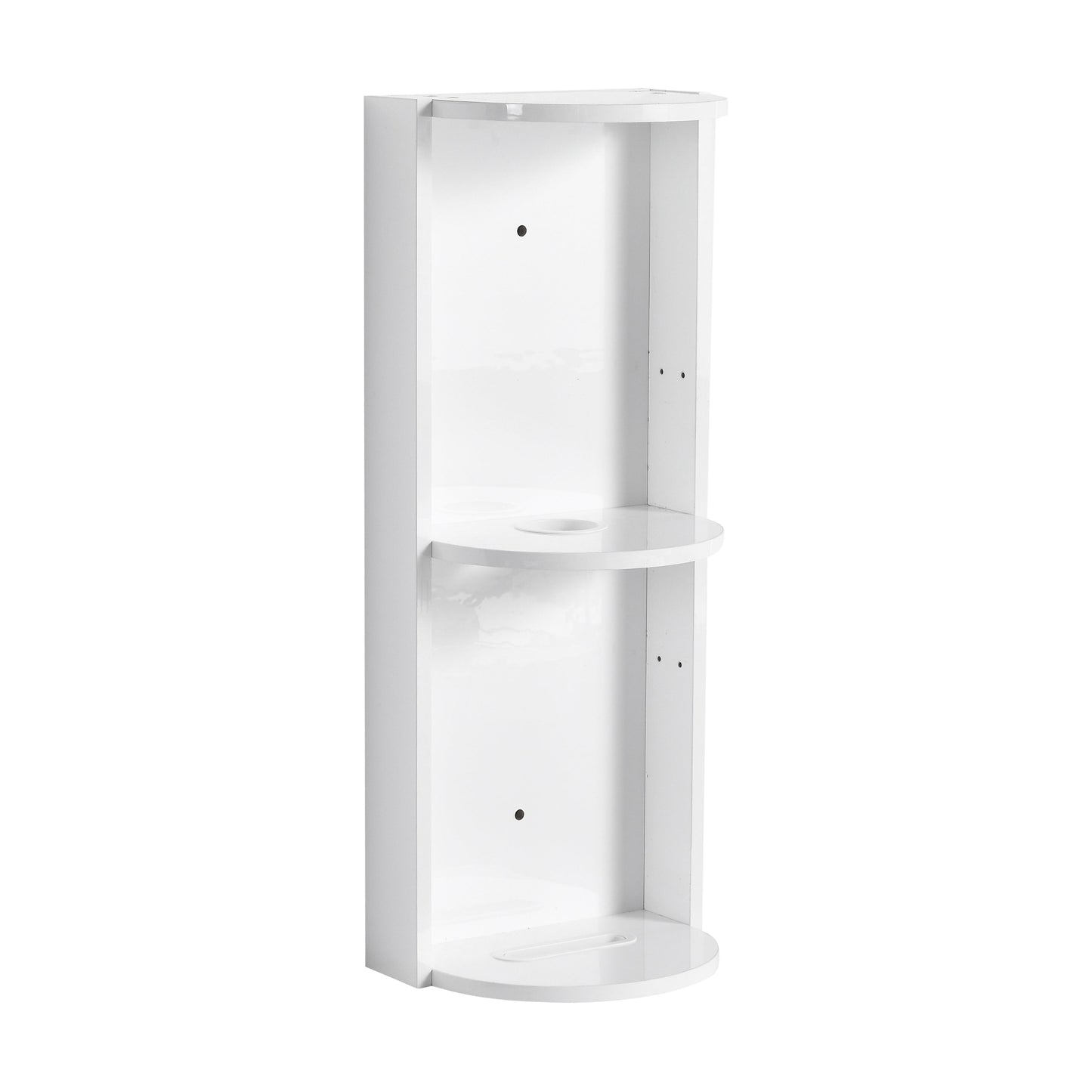 Glossy White 12' Bathroom Wall-Mounted Storage Rack with Float Mounting Design, Durable Plywood