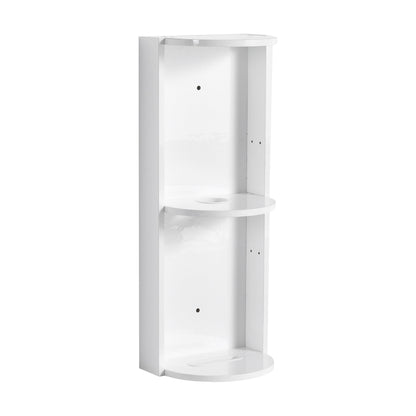 Glossy White 12' Bathroom Wall-Mounted Storage Rack with Float Mounting Design, Durable Plywood