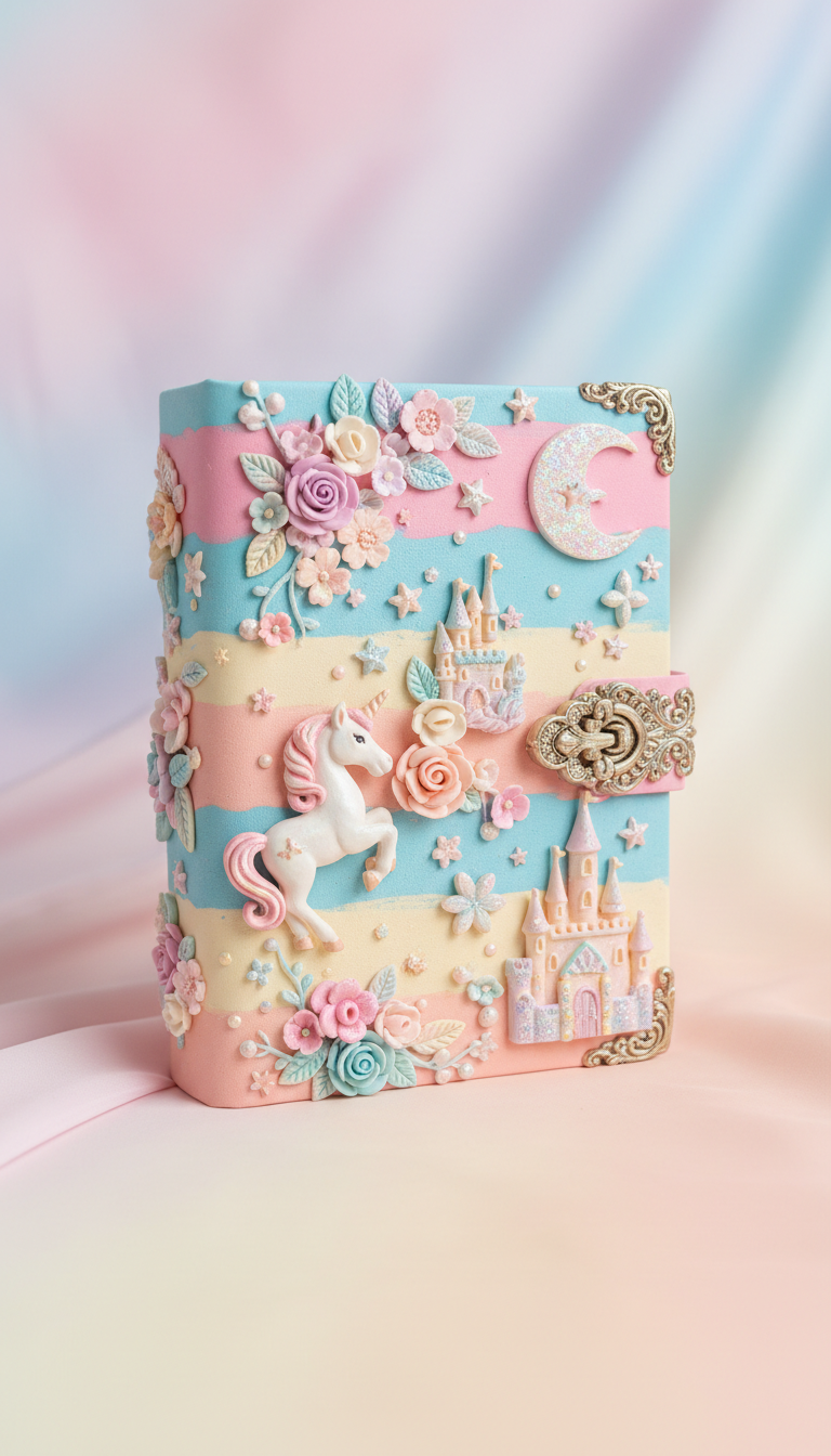 Whimsical Pastel Journal With Lock