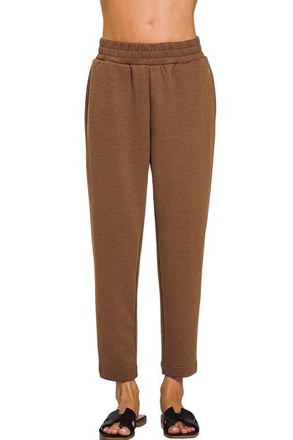 Zenana Scuba Capri Sweatpants with Pocket