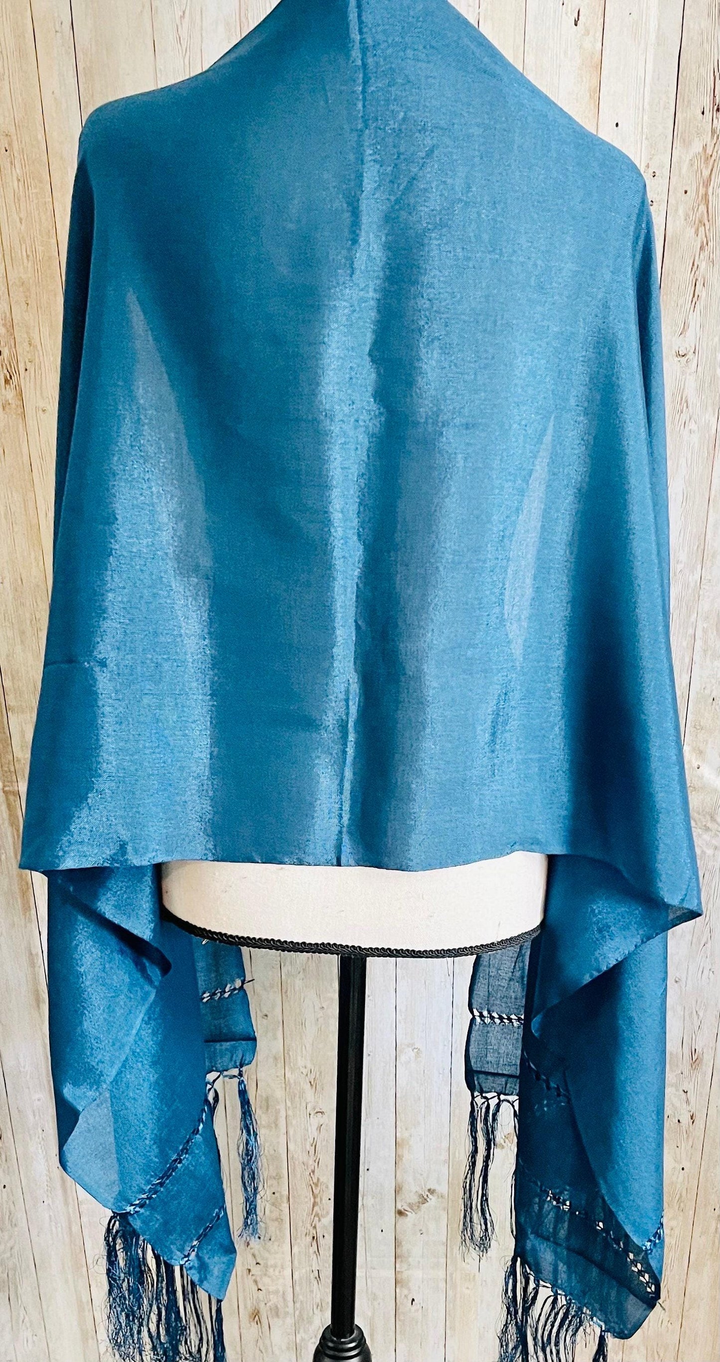 Authentic Mexican Silk Shawl Wrap Reboso Mexicano De Artiseda