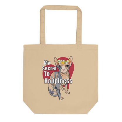"MY SECRET TO HAPPINESS" ECO TOTE