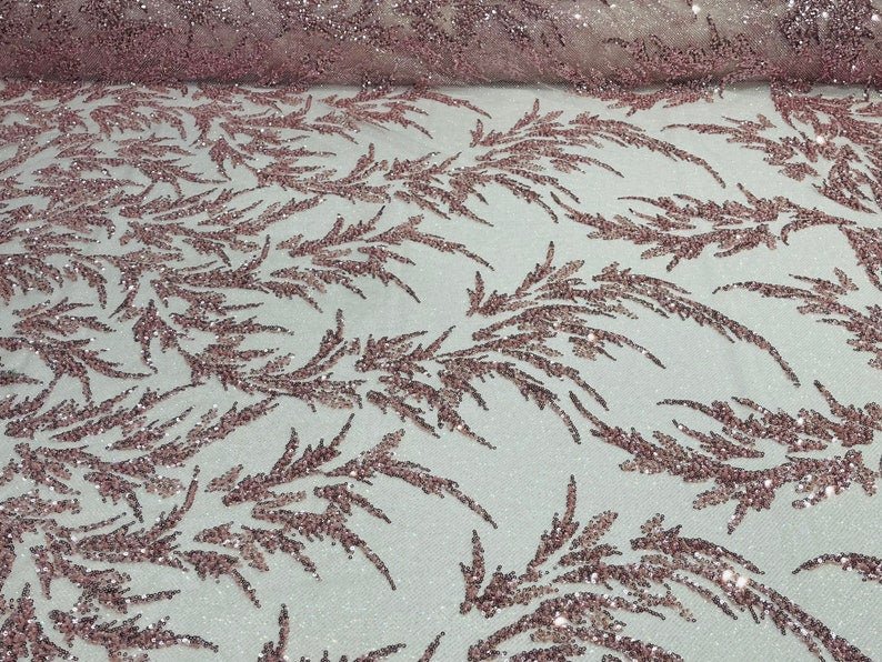 Fashion Beaded Lace With Glitter Mesh 54" Wide| New Creations Fabric & Foam Inc.