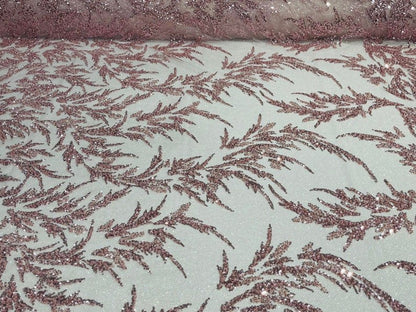 Fashion Beaded Lace With Glitter Mesh 54" Wide| New Creations Fabric & Foam Inc.