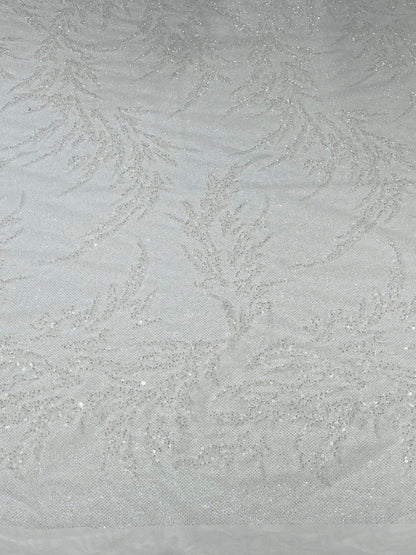 Fashion Beaded Lace With Glitter Mesh 54" Wide| New Creations Fabric & Foam Inc.