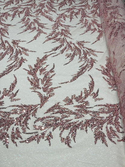 Fashion Beaded Lace With Glitter Mesh 54" Wide| New Creations Fabric & Foam Inc.