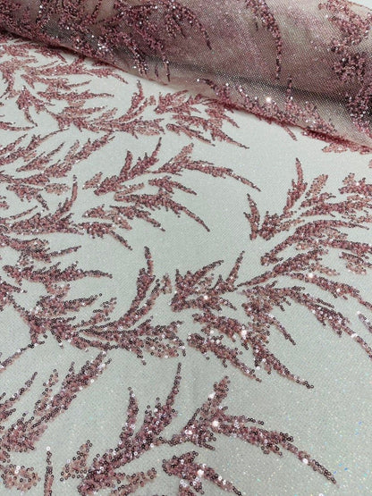 Fashion Beaded Lace With Glitter Mesh 54" Wide| New Creations Fabric & Foam Inc.