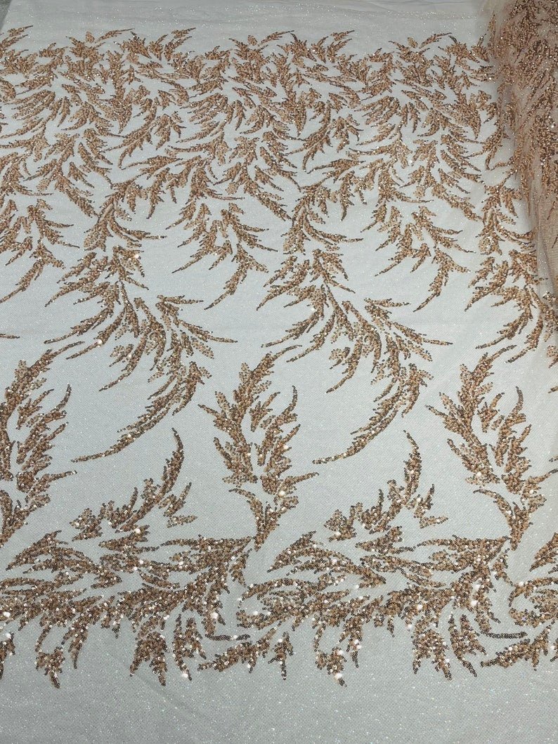 Fashion Beaded Lace With Glitter Mesh 54" Wide| New Creations Fabric & Foam Inc.