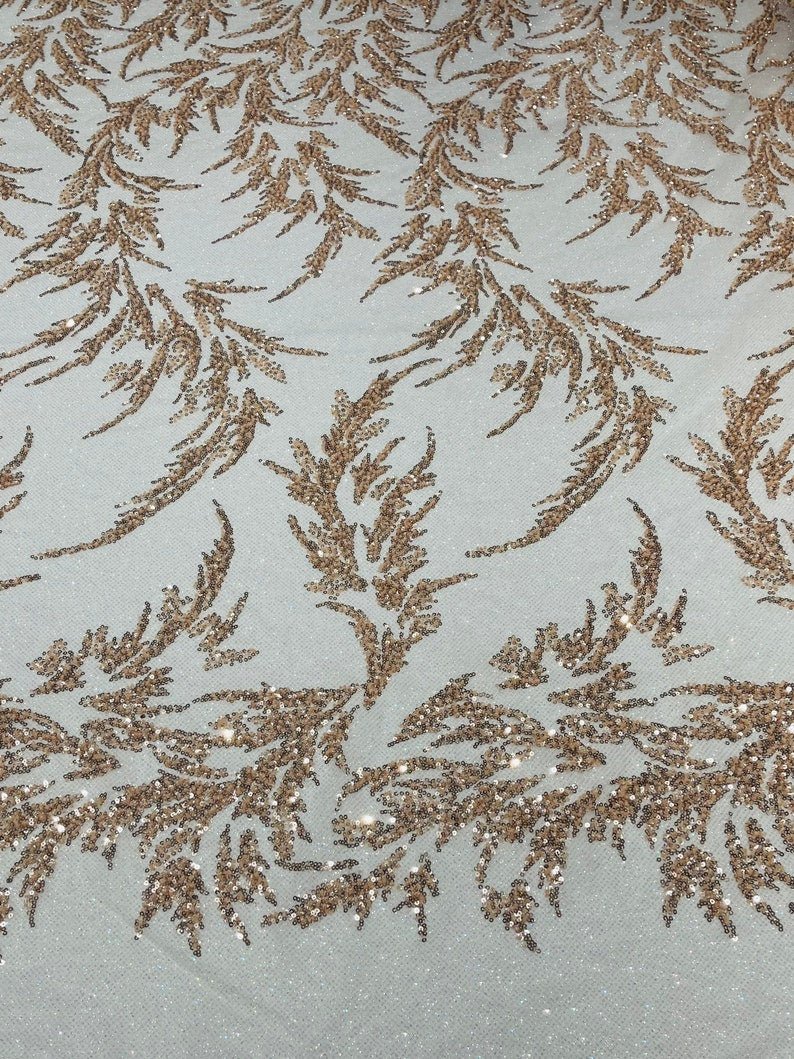 Fashion Beaded Lace With Glitter Mesh 54" Wide| New Creations Fabric & Foam Inc.