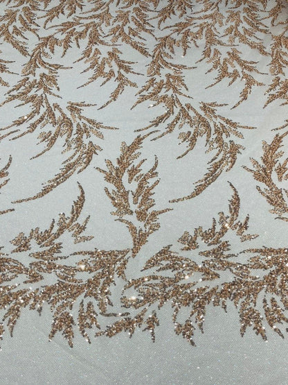 Fashion Beaded Lace With Glitter Mesh 54" Wide| New Creations Fabric & Foam Inc.