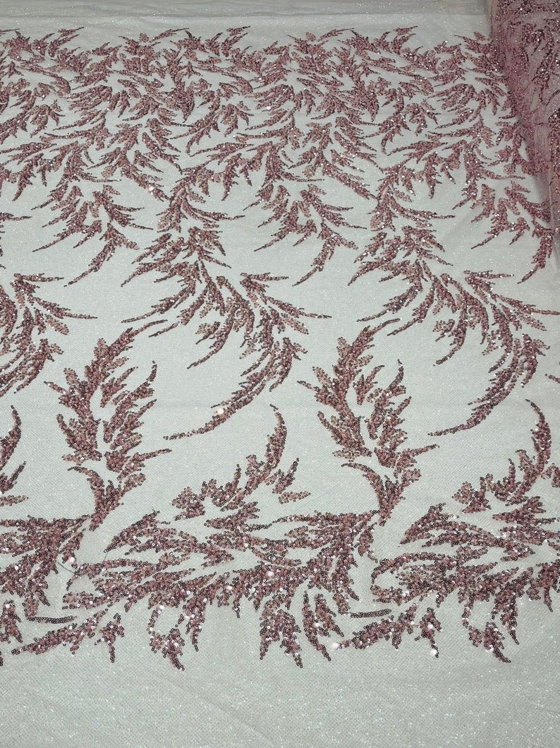 Fashion Beaded Lace With Glitter Mesh 54" Wide| New Creations Fabric & Foam Inc.