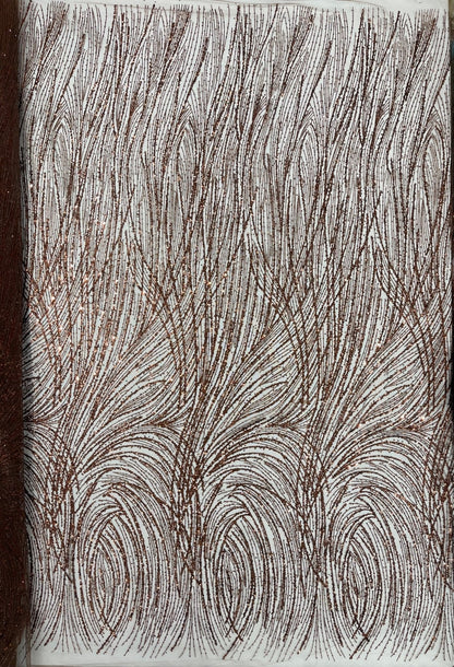Fashion Glitter Design On A Mesh Lace 54” Wide| New Creations Fabric & Foam Inc.