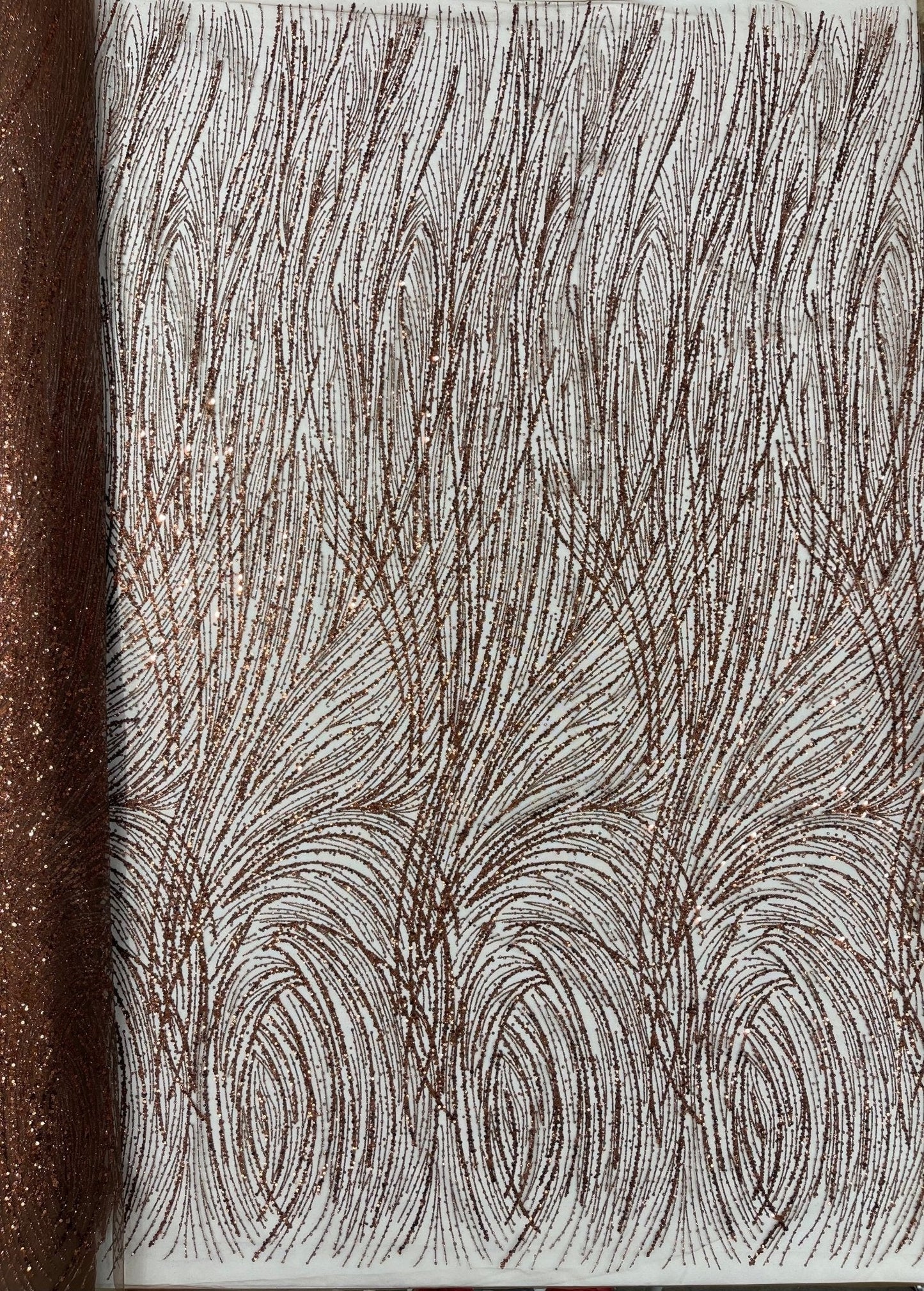 Fashion Glitter Design On A Mesh Lace 54” Wide| New Creations Fabric & Foam Inc.
