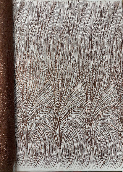 Fashion Glitter Design On A Mesh Lace 54” Wide| New Creations Fabric & Foam Inc.