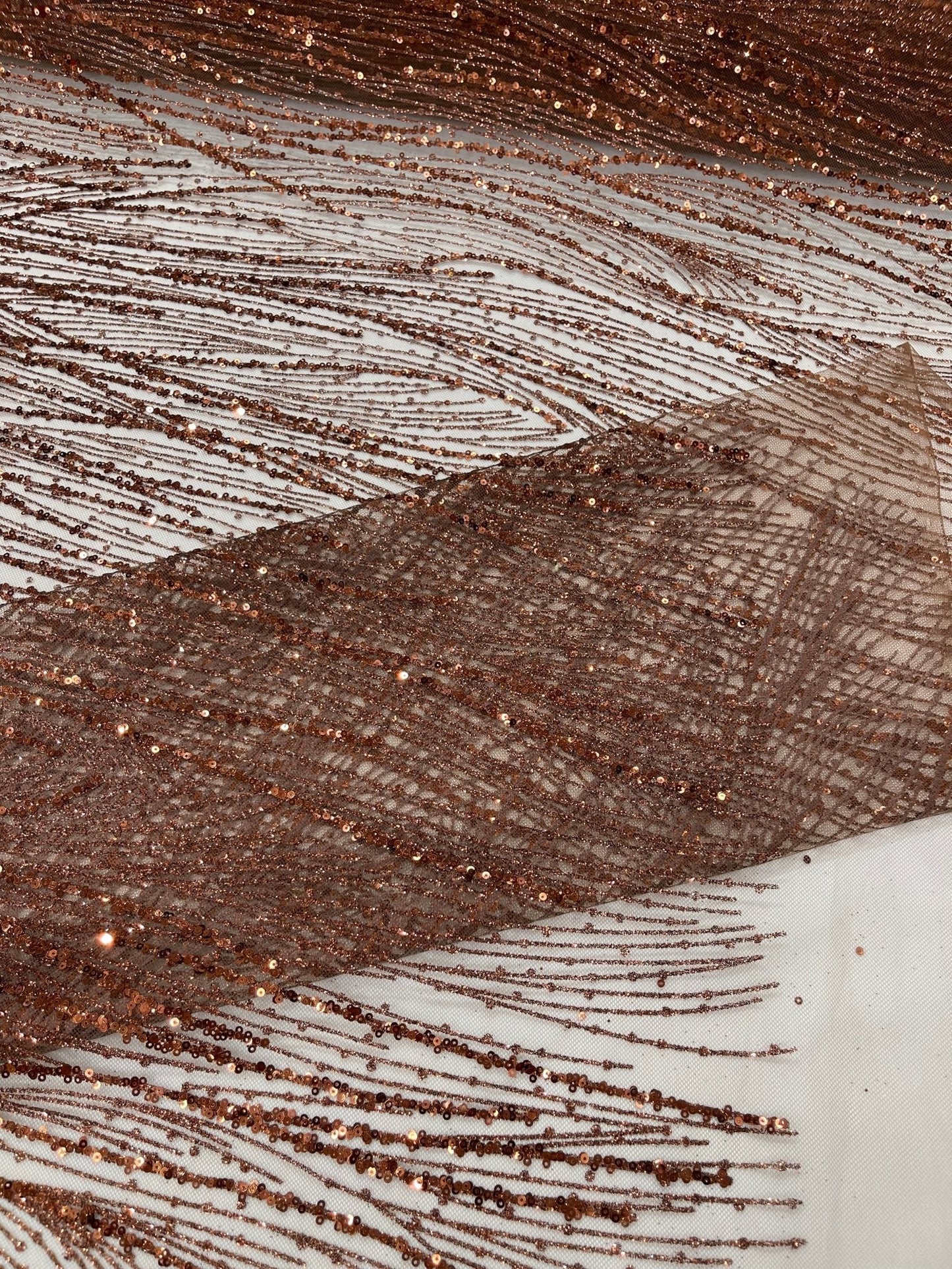 Fashion Glitter Design On A Mesh Lace 54” Wide| New Creations Fabric & Foam Inc.