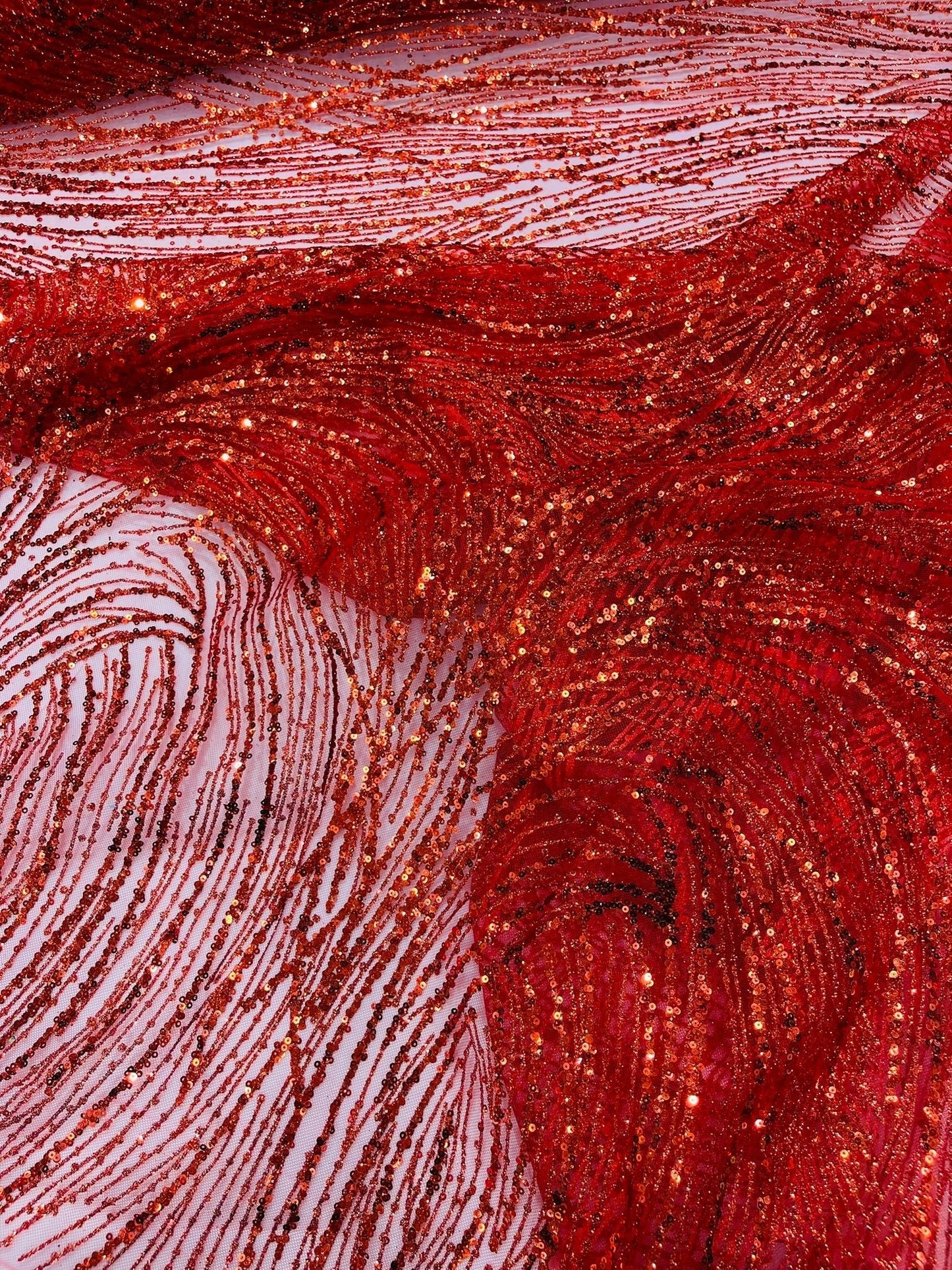 Fashion Glitter Design On A Mesh Lace 54” Wide| New Creations Fabric & Foam Inc.