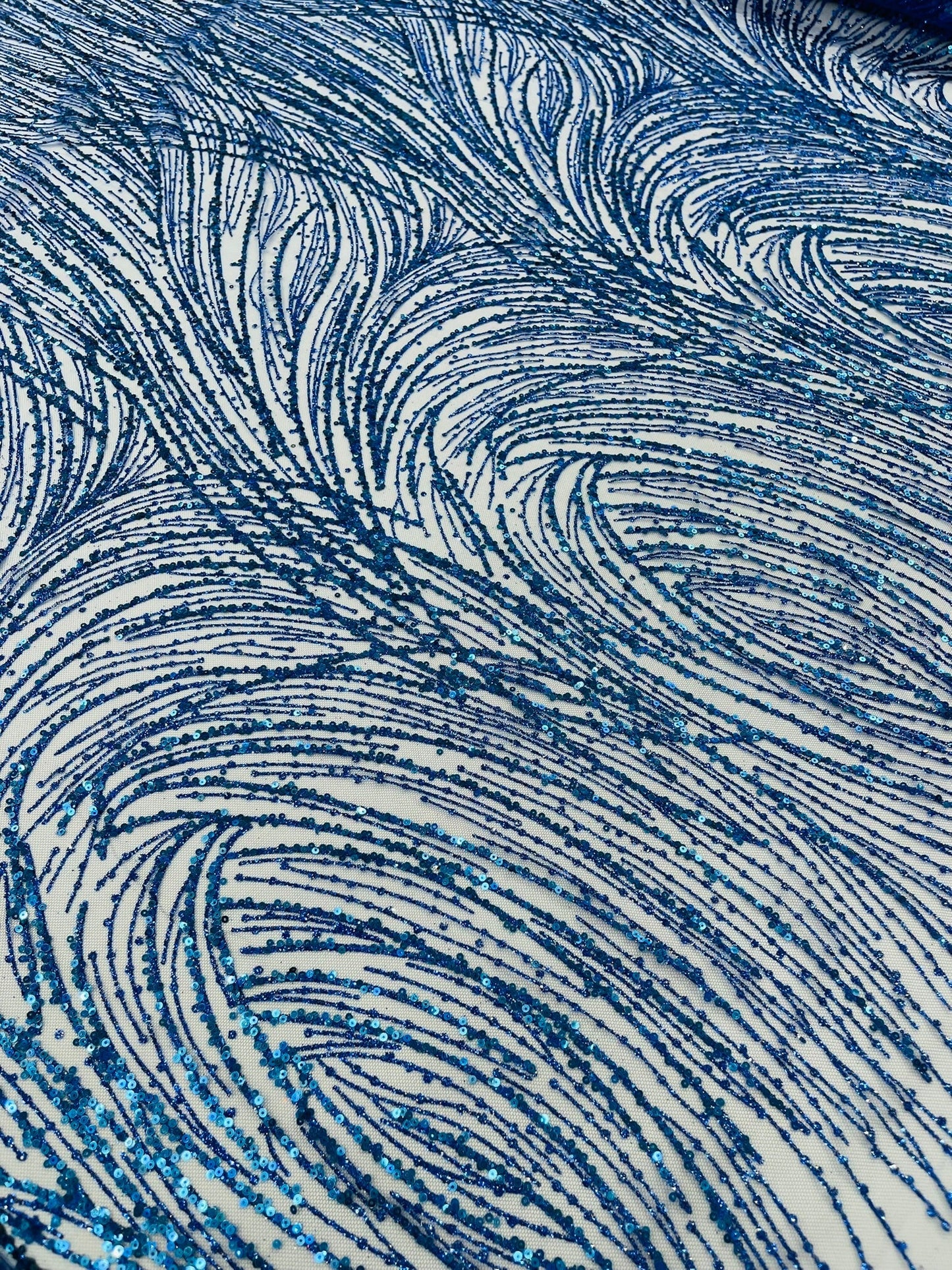 Fashion Glitter Design On A Mesh Lace 54” Wide| New Creations Fabric & Foam Inc.