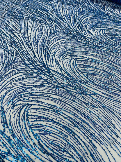 Fashion Glitter Design On A Mesh Lace 54” Wide| New Creations Fabric & Foam Inc.