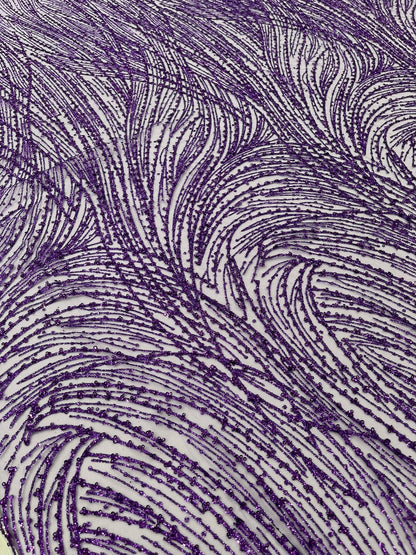 Fashion Glitter Design On A Mesh Lace 54” Wide| New Creations Fabric & Foam Inc.