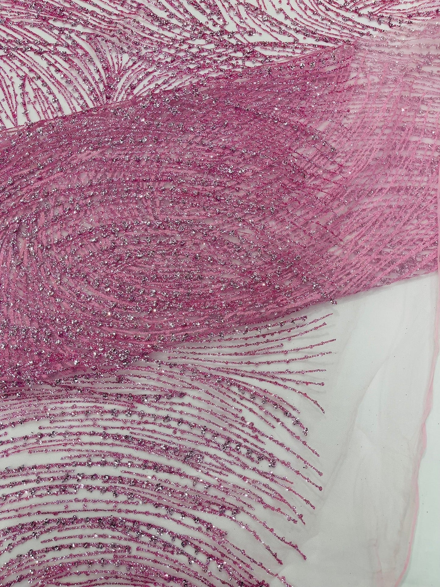 Fashion Glitter Design On A Mesh Lace 54” Wide| New Creations Fabric & Foam Inc.