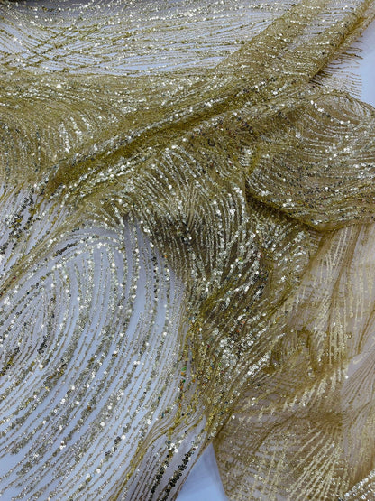 Fashion Glitter Design On A Mesh Lace 54” Wide| New Creations Fabric & Foam Inc.