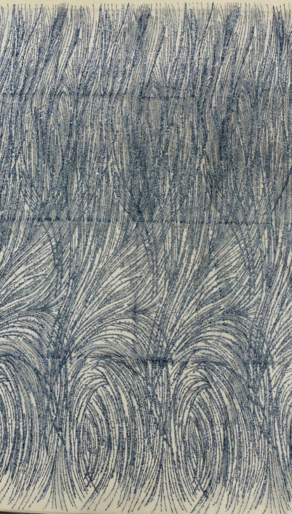 Fashion Glitter Design On A Mesh Lace 54” Wide| New Creations Fabric & Foam Inc.