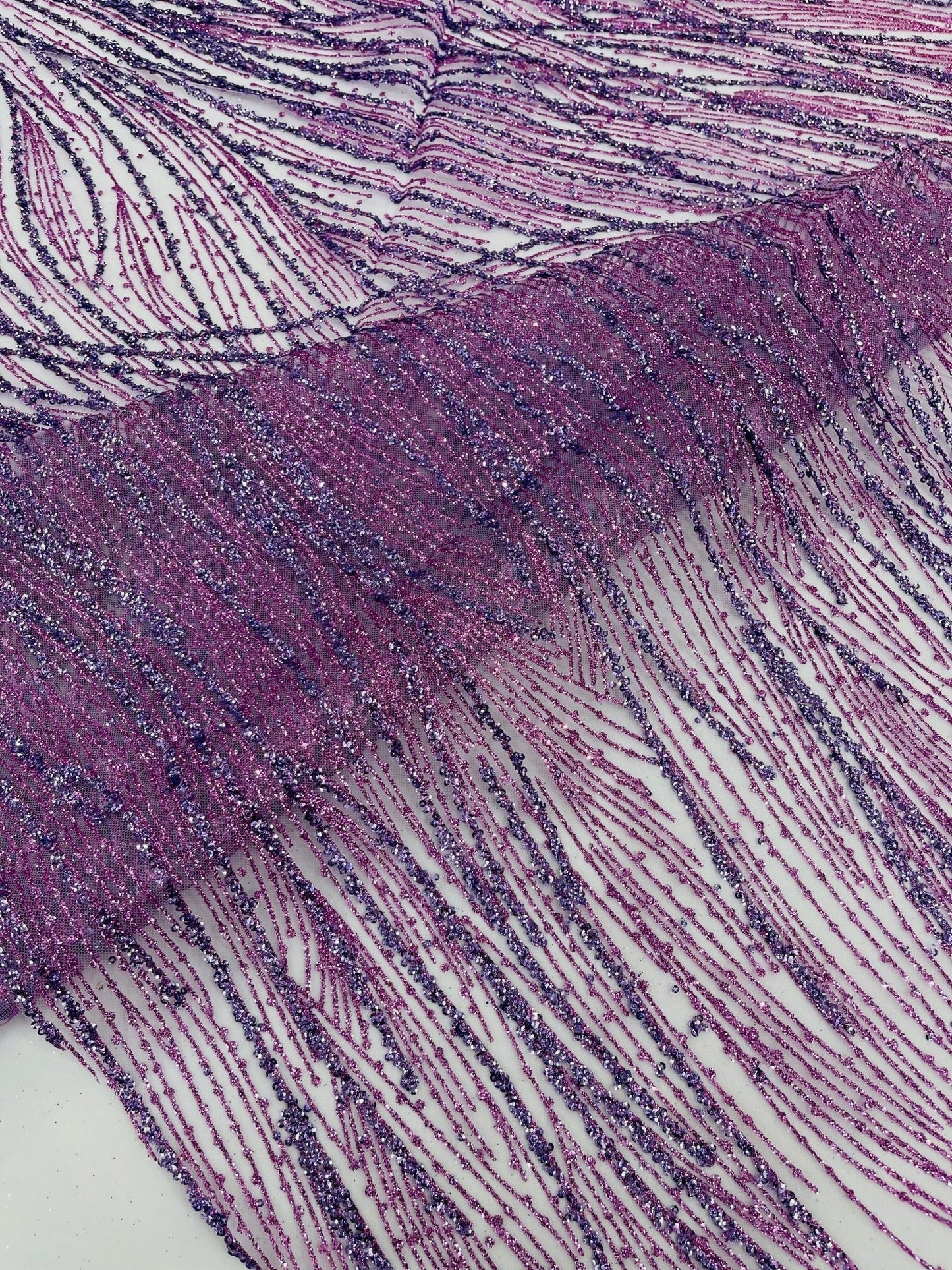 Fashion Glitter Design On A Mesh Lace 54” Wide| New Creations Fabric & Foam Inc.