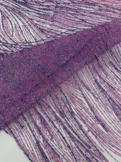 Fashion Glitter Design On A Mesh Lace 54” Wide| New Creations Fabric & Foam Inc.
