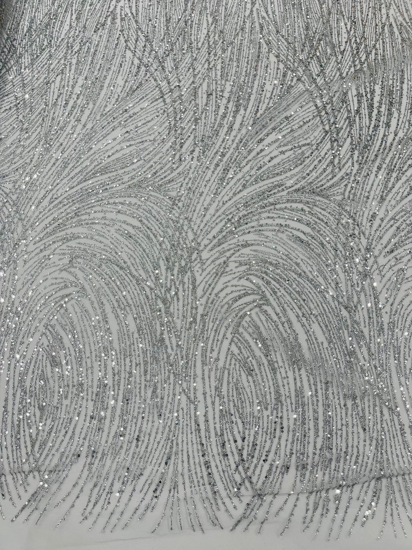 Fashion Glitter Design On A Mesh Lace 54” Wide| New Creations Fabric & Foam Inc.