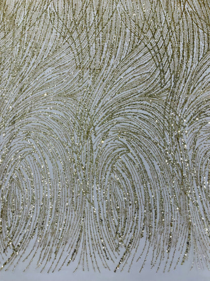 Fashion Glitter Design On A Mesh Lace 54” Wide| New Creations Fabric & Foam Inc.