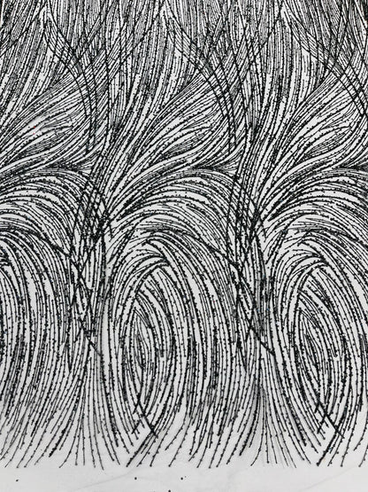 Fashion Glitter Design On A Mesh Lace 54” Wide| New Creations Fabric & Foam Inc.