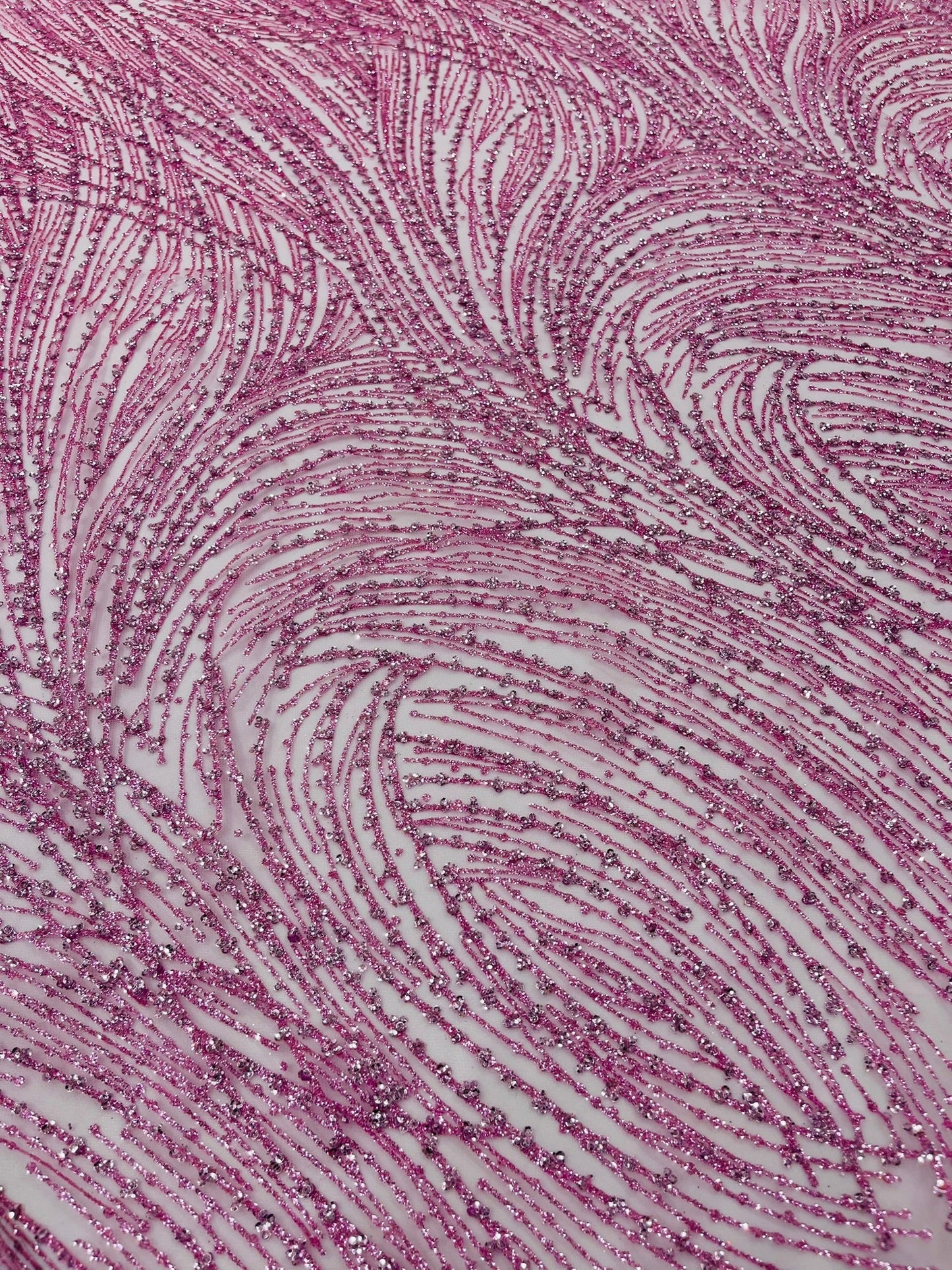 Fashion Glitter Design On A Mesh Lace 54” Wide| New Creations Fabric & Foam Inc.