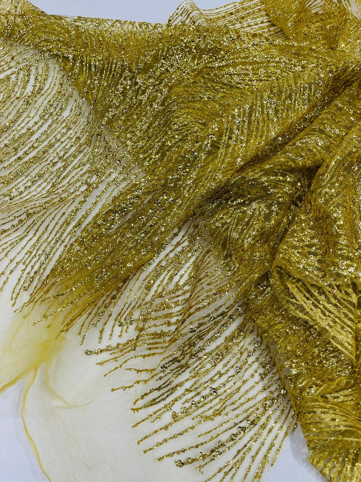 Fashion Glitter Design On A Mesh Lace 54” Wide| New Creations Fabric & Foam Inc.