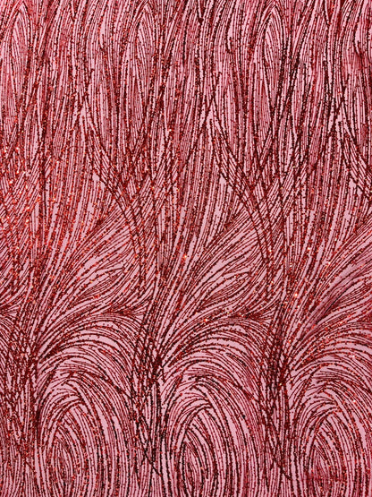 Fashion Glitter Design On A Mesh Lace 54” Wide| New Creations Fabric & Foam Inc.