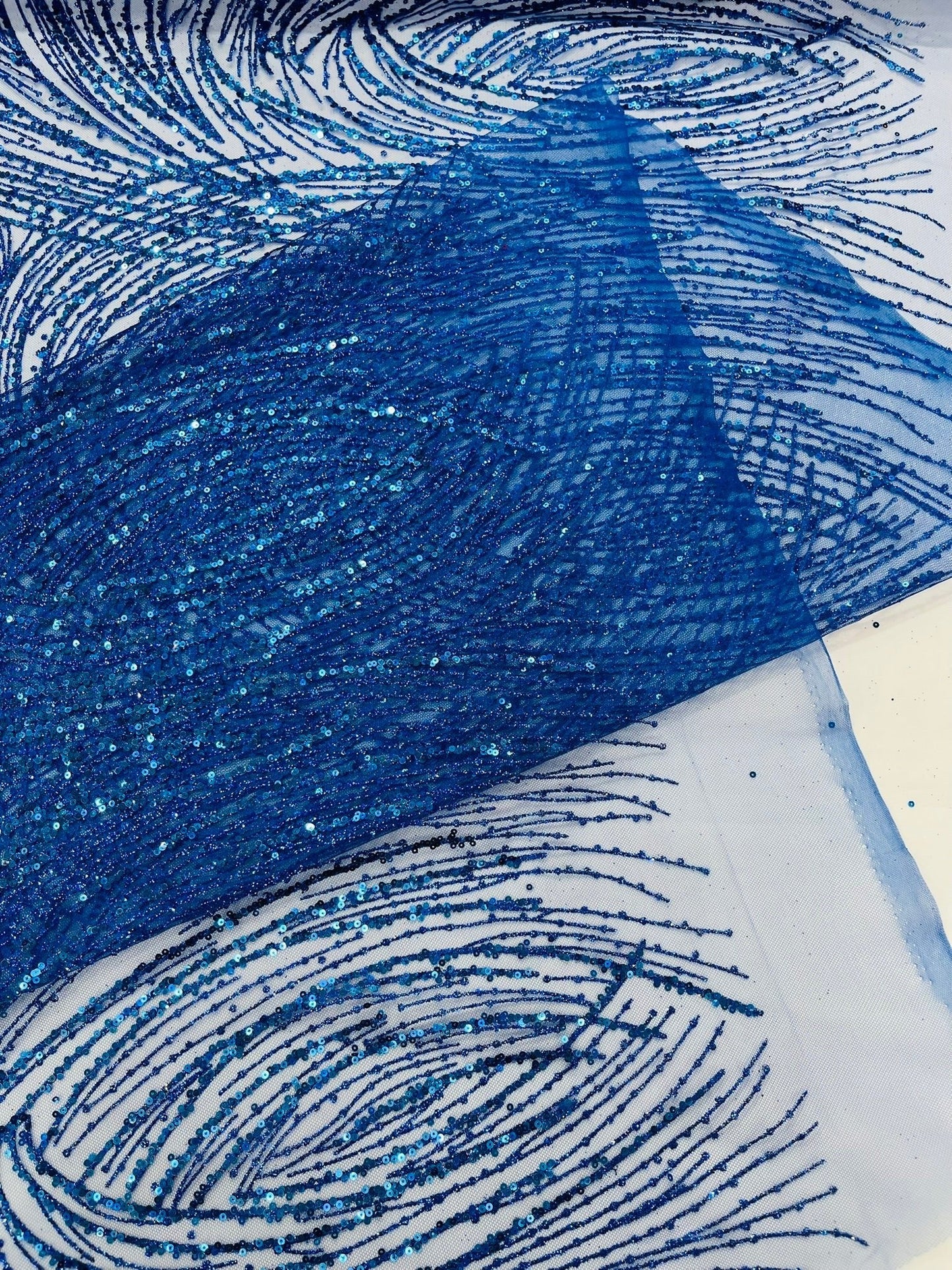 Fashion Glitter Design On A Mesh Lace 54” Wide| New Creations Fabric & Foam Inc.