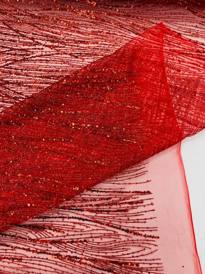 Fashion Glitter Design On A Mesh Lace 54” Wide| New Creations Fabric & Foam Inc.