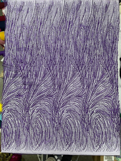 Fashion Glitter Design On A Mesh Lace 54” Wide| New Creations Fabric & Foam Inc.