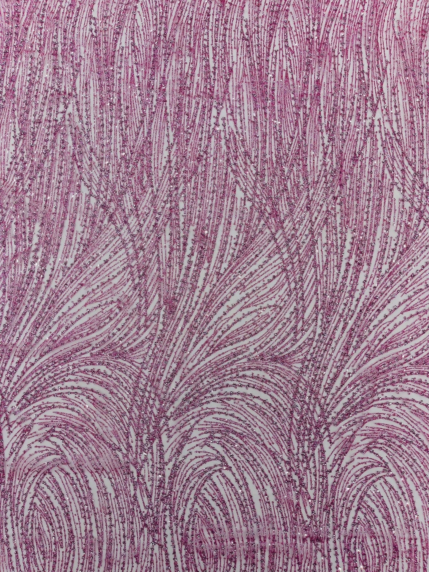 Fashion Glitter Design On A Mesh Lace 54” Wide| New Creations Fabric & Foam Inc.