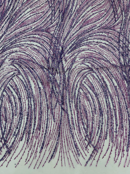 Fashion Glitter Design On A Mesh Lace 54” Wide| New Creations Fabric & Foam Inc.