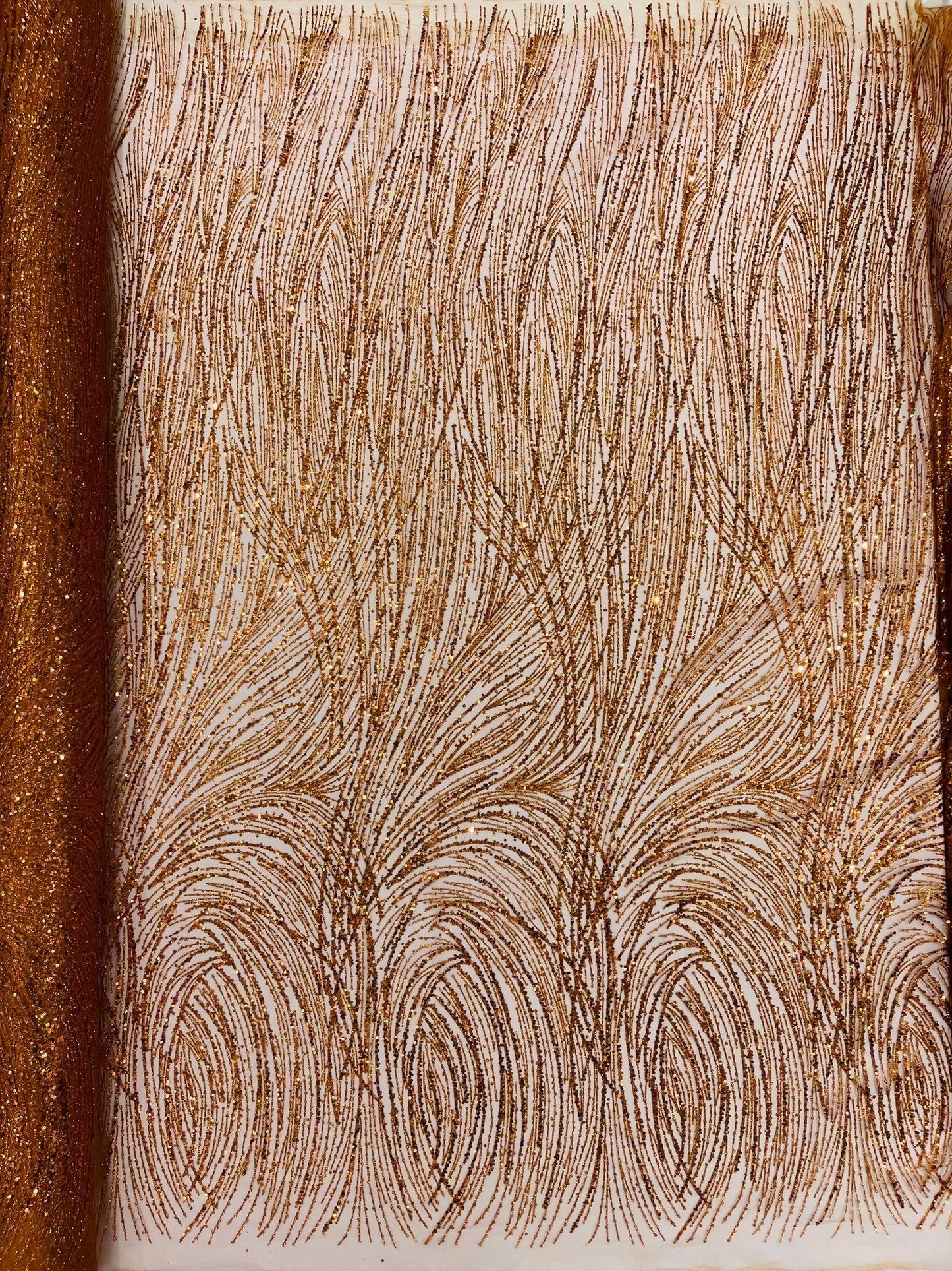 Fashion Glitter Design On A Mesh Lace 54” Wide| New Creations Fabric & Foam Inc.