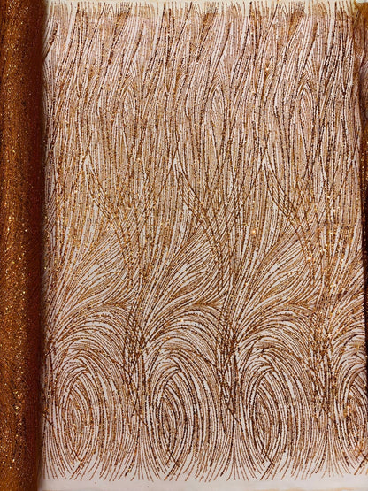 Fashion Glitter Design On A Mesh Lace 54” Wide| New Creations Fabric & Foam Inc.